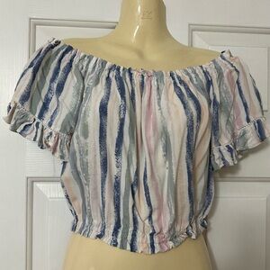 Ladies pastel/striped top, Ocean Drive, Size M